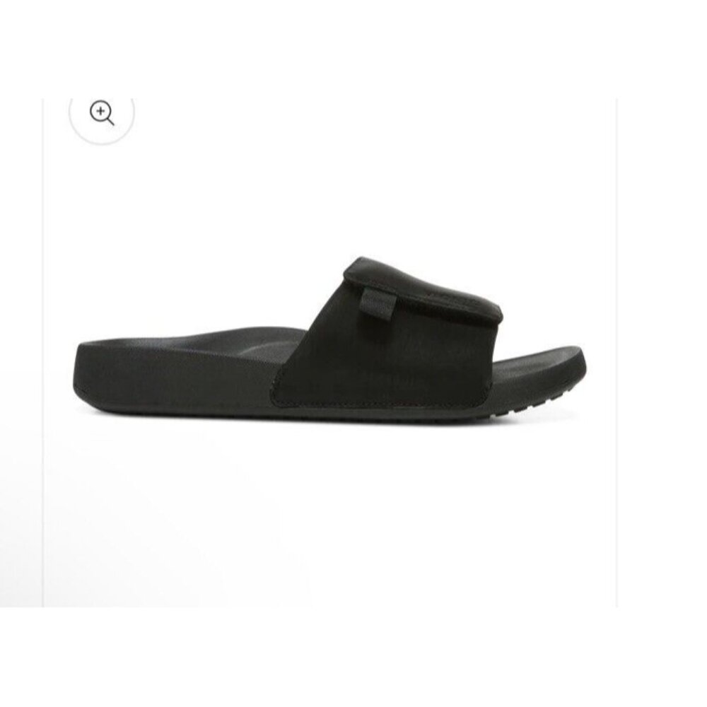 Vionic Lightweight Orthotic Keira Black Slides Slip On Sandals Womens 6 New